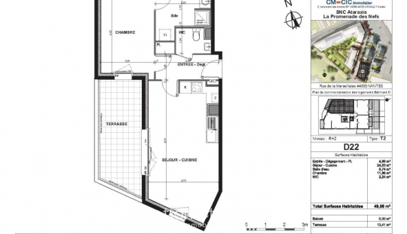 Logement �tudiant T2 &agrave; Nantes (44200)