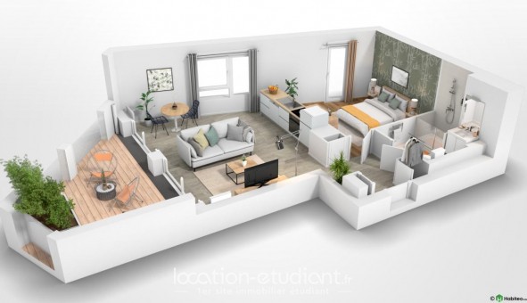 Logement �tudiant T2 &agrave; Nantes (44200)