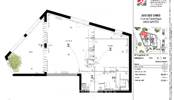 Logement �tudiant T2 &agrave; Nantes (44200)