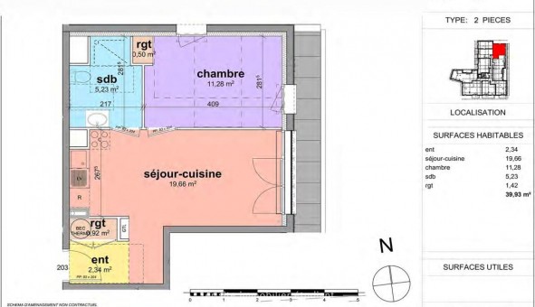 Logement tudiant T2 à Notre Dame de Bondeville (76960)