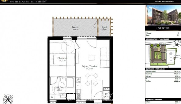 Logement tudiant T2 à Obernai (67210)