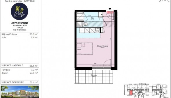 Logement tudiant T2 à Olivet (45160)