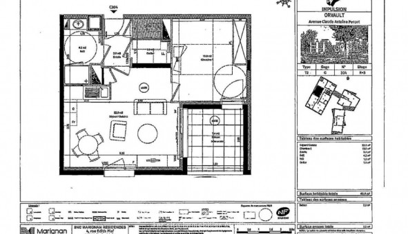 Logement �tudiant T2 &agrave; Orvault (44700)