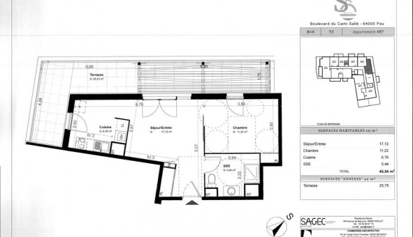 Logement �tudiant T2 &agrave; Pau (64000)