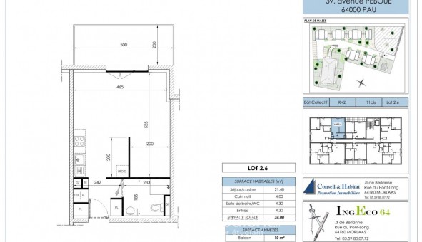 Logement �tudiant T2 &agrave; Pau (64000)