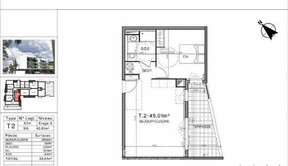 Logement �tudiant T2 &agrave; Perpignan (66100)