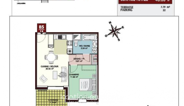 Logement �tudiant T2 &agrave; Poitiers (86000)