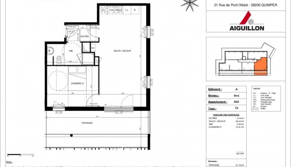 Logement tudiant T2 à Quimper (29000)
