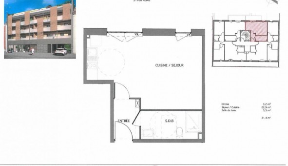 Logement tudiant T2 à Reims (51100)