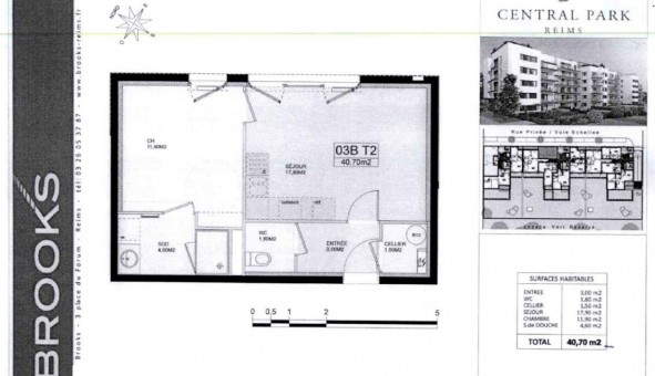 Logement �tudiant T2 &agrave; Reims (51100)