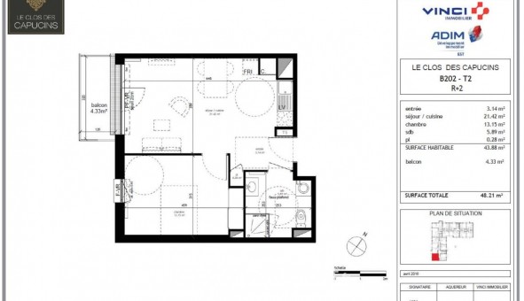 Logement �tudiant T2 &agrave; Reims (51100)