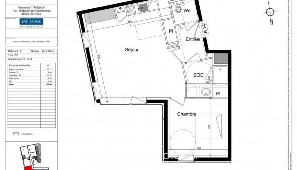 Logement tudiant T2 à Rennes (35000)