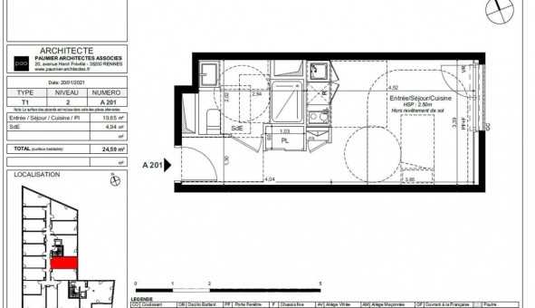Logement �tudiant T2 &agrave; Rennes (35000)