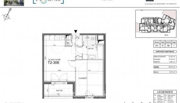 Logement �tudiant T2 &agrave; Rennes (35000)