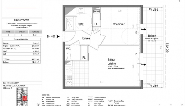 Logement �tudiant T2 &agrave; Rennes (35000)