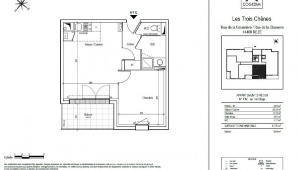 Logement tudiant T2 à Rez (44400)
