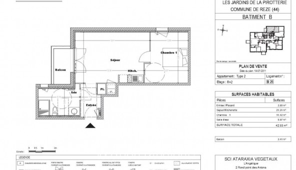 Logement �tudiant T2 &agrave; Rez� (44400)