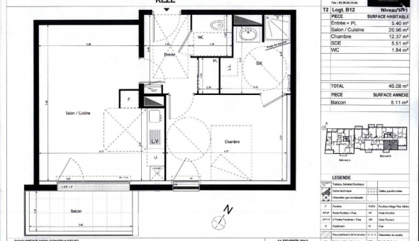 Logement �tudiant T2 &agrave; Rez� (44400)