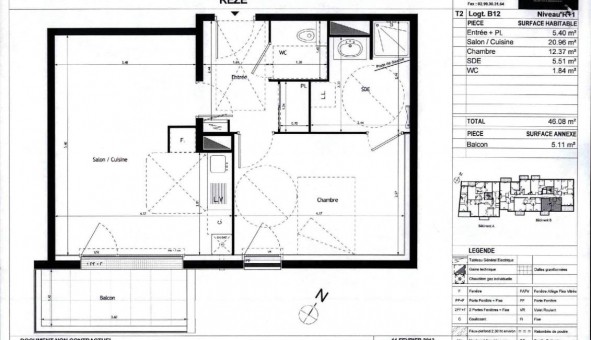 Logement �tudiant T2 &agrave; Rez� (44400)