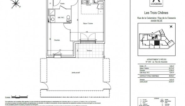 Logement �tudiant T2 &agrave; Rez� (44400)