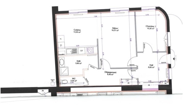 Logement �tudiant T2 &agrave; Romans sur Is�re (26100)