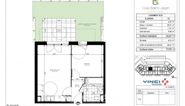 Logement �tudiant T2 &agrave; Ronchin (59790)