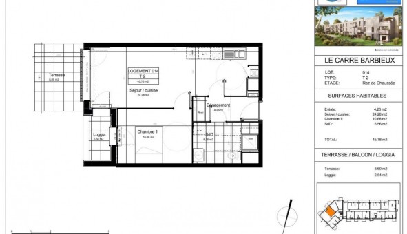 Logement �tudiant T2 &agrave; Roubaix (59100)