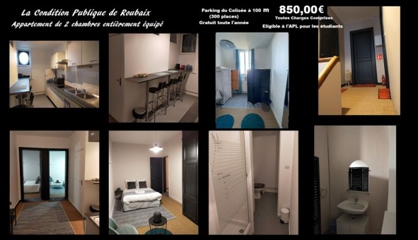 Logement �tudiant T2 &agrave; Roubaix (59100)