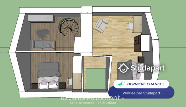 Logement tudiant T2 à Rouen (76100)