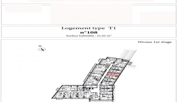 Logement �tudiant T2 &agrave; Rouen (76100)