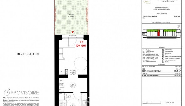Logement tudiant T2 à Saint Andr lez Lille (59350)
