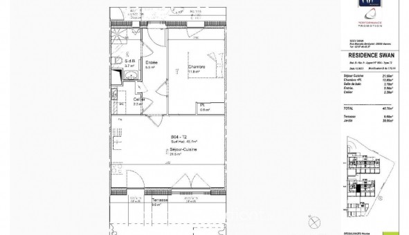 Logement �tudiant T2 &agrave; Saint Av� (56890)