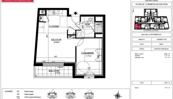 Logement �tudiant T2 &agrave; Saint Avertin (37550)