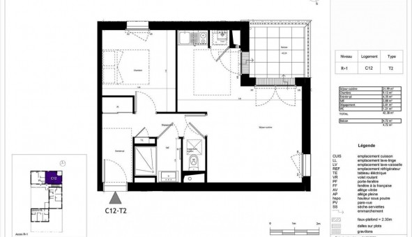 Logement �tudiant T2 &agrave; Saint Brieuc (22000)