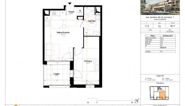 Logement �tudiant T2 &agrave; Saint Ch�ron (91530)
