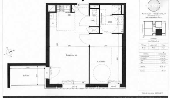 Logement tudiant T2 à Saint Herblain (44800)