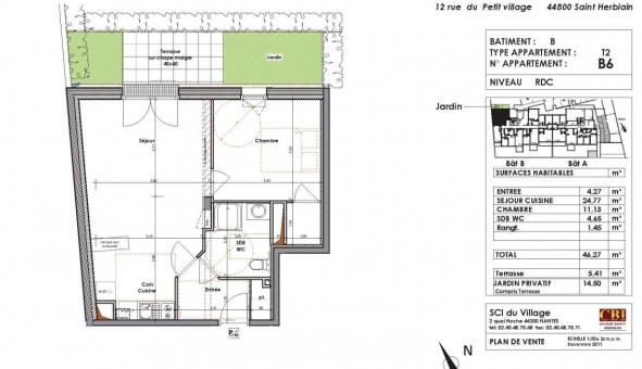 Logement �tudiant T2 &agrave; Saint Herblain (44800)