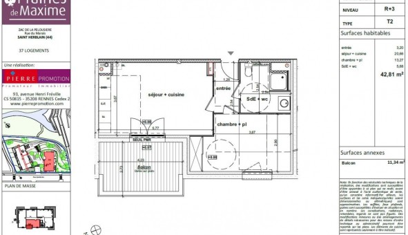 Logement �tudiant T2 &agrave; Saint Herblain (44800)