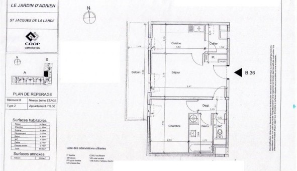 Logement �tudiant T2 &agrave; Saint Jacques de la Lande (35136)