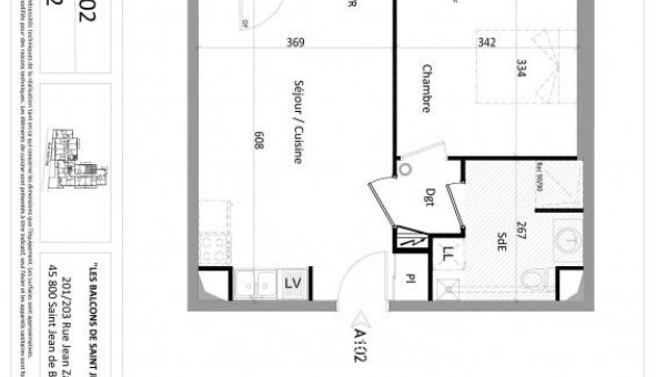 Logement tudiant T2 à Saint Jean de Braye (45800)