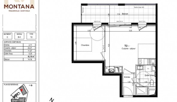 Logement �tudiant T2 &agrave; Saint Malo (35400)