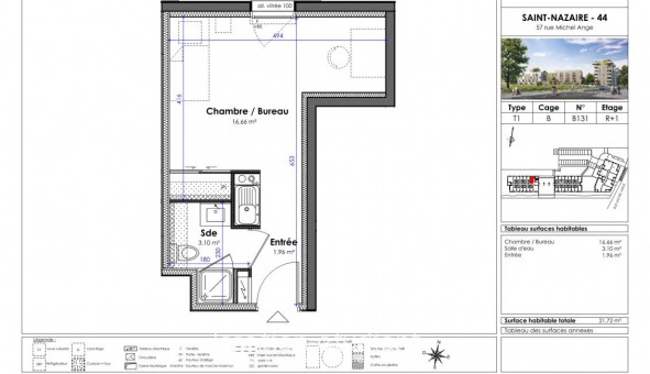 Logement �tudiant T2 &agrave; Saint Nazaire (44600)