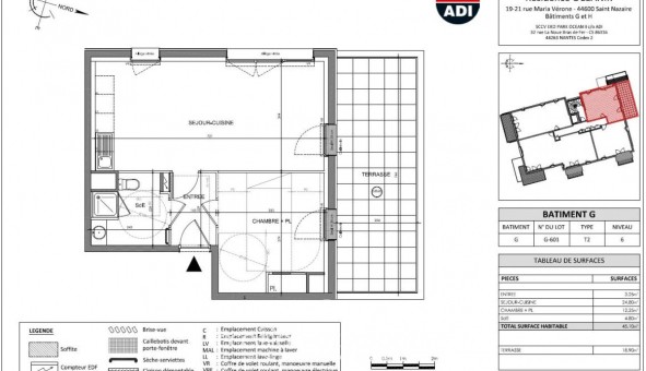 Logement �tudiant T2 &agrave; Saint Nazaire (44600)