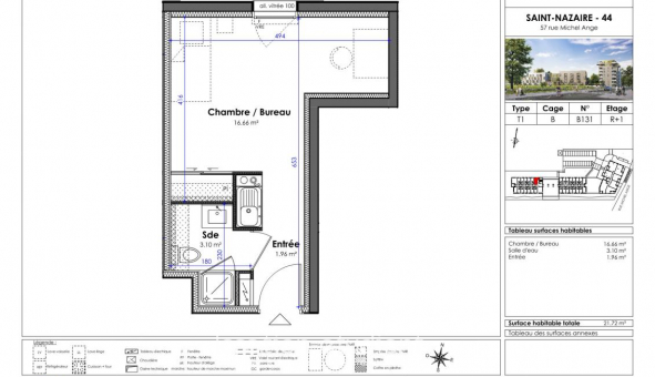 Logement �tudiant T2 &agrave; Saint Nazaire (44600)