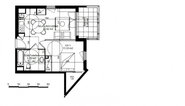 Logement tudiant T2 à Saint Priest (69800)
