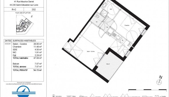 Logement tudiant T2 à Saint Sbastien sur Loire (44230)
