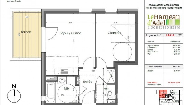 Logement �tudiant T2 &agrave; Schiltigheim (67300)