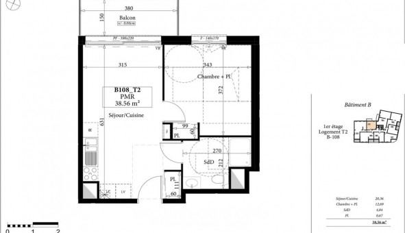 Logement tudiant T2 à Sotteville ls Rouen (76300)