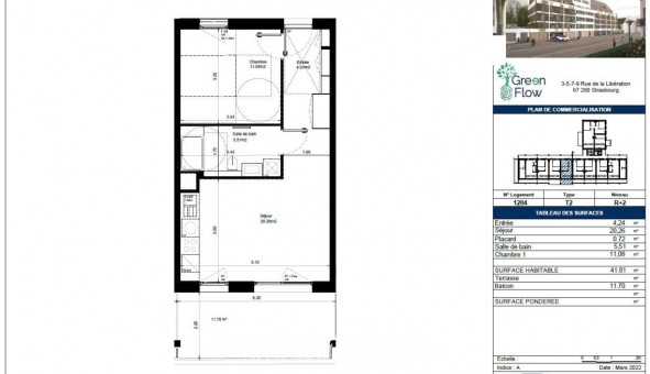 Logement �tudiant T2 &agrave; Strasbourg (67000)