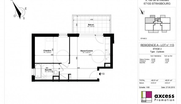 Logement �tudiant T2 &agrave; Strasbourg (67000)